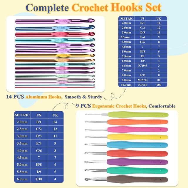 Thumbnail 4 de Aeelike 85PCS Crochet Kit 20x25g yarn