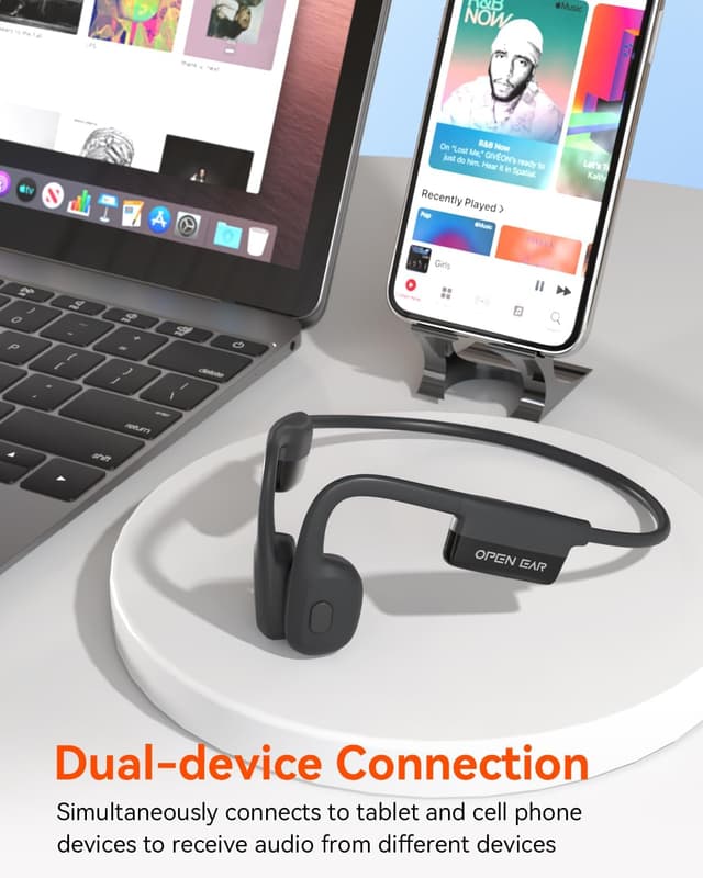 Thumbnail 6 de SANOTO Cuffie a conduzione ossea Bluetooth 5.3 con doppio microfono ENC e autonomia fino a 8 ore (IPX6)