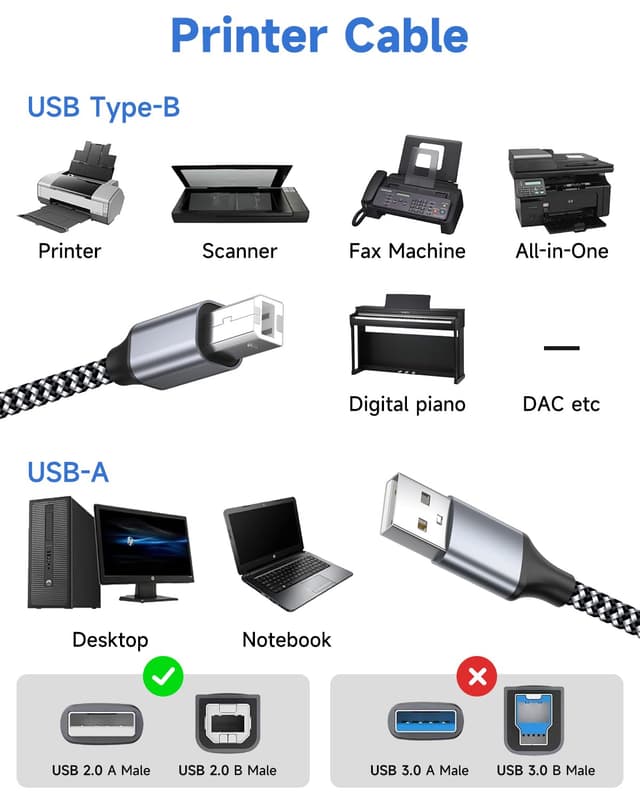 Thumbnail 1 de USB Druckerkabel 5M USB A auf USB B