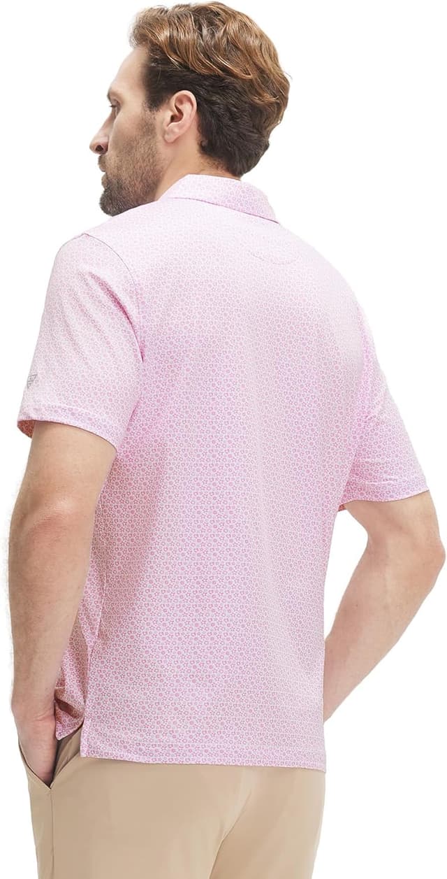 Detalle de M MAELREG Men’s Dry Fit Short Sleeve Golf Polo Shirt with Print (Moisture Wicking, UPF 30+)