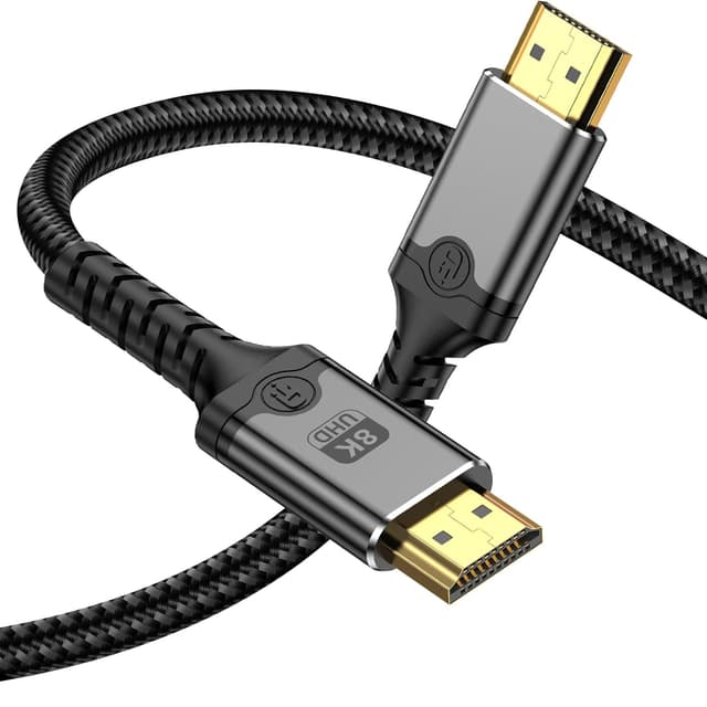 Detalle de Herfair 8K HDMI Cable (HDMI 2.1, 48Gbps) – 1m Ultra High Speed Gold-Plated for eARC, HDR10 and 4K@120Hz