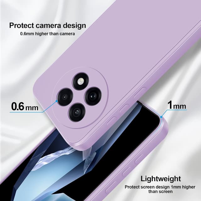 Detalle de GiiYoon Liquid-Silikon Hülle für OnePlus 13R – kratzfestes Mikrofaserfutter, Rundumschutz (lila)