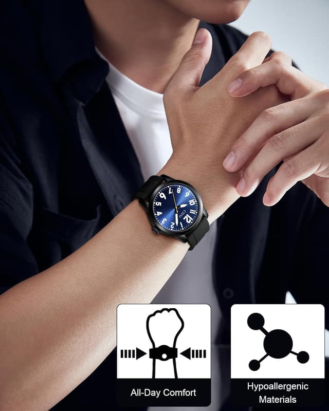 Detalle de CIVO Herren Analog-Uhr wasserdicht mit großen Ziffern (42 mm) – leicht ablesbar
