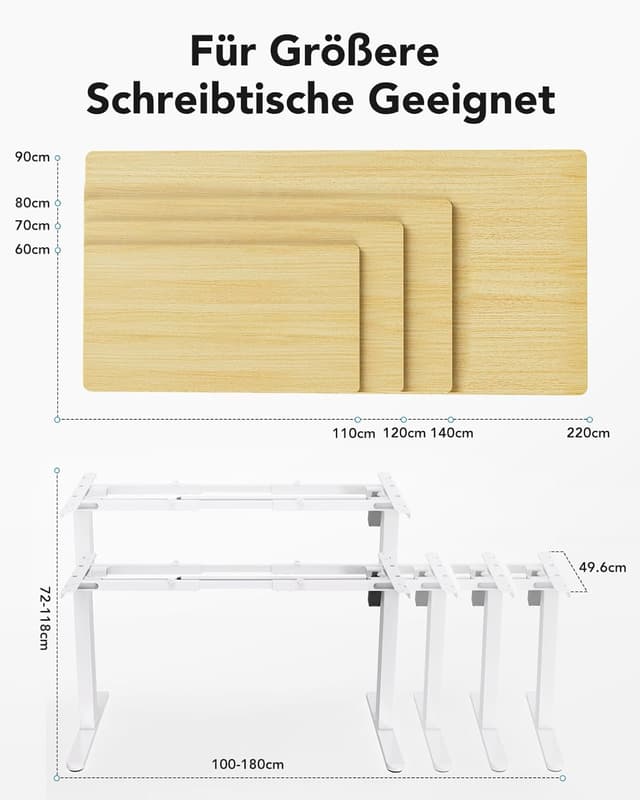 Detalle 2 de HUANUO Schreibtischgestell mit 100 kg