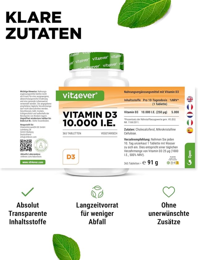Thumbnail 4 de Vitamin D3 10.000 IE Depot - 365 Tabletten