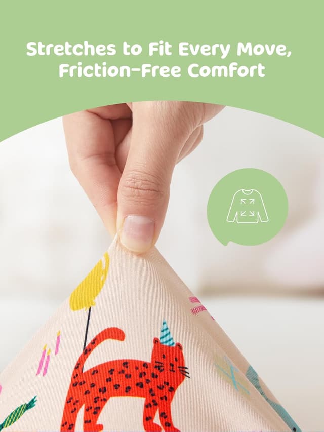 Detalle de PATPAT Bamboo Viscose Toddler Pajama Sets (93% Viscose from Bamboo) — Ultra-Soft Snug Fit Sleepers