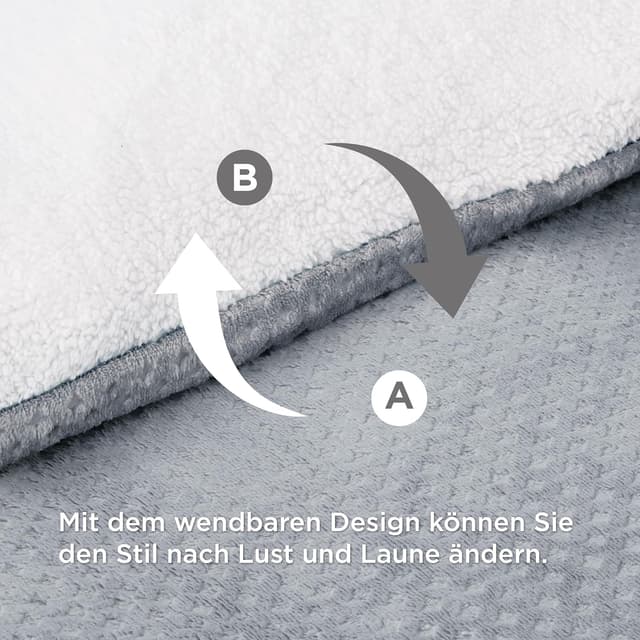 Thumbnail 4 de BEDSURE Flauschige Bettwäsche 155x220 Grau