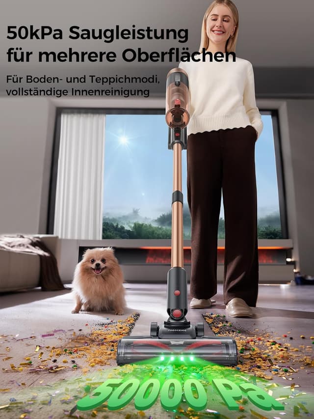 Detalle de Proscenic P11 Ultra kabelloser Akku-Staubsauger mit Touchscreen, GreenEye-Technologie und Anti-Tangle