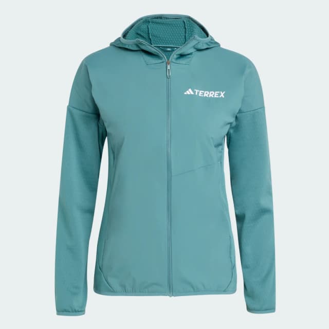 Detalle 2 de adidas Terrex Xperior Climawarm+ Wind Light Fleece con capucha, chaqueta verde
