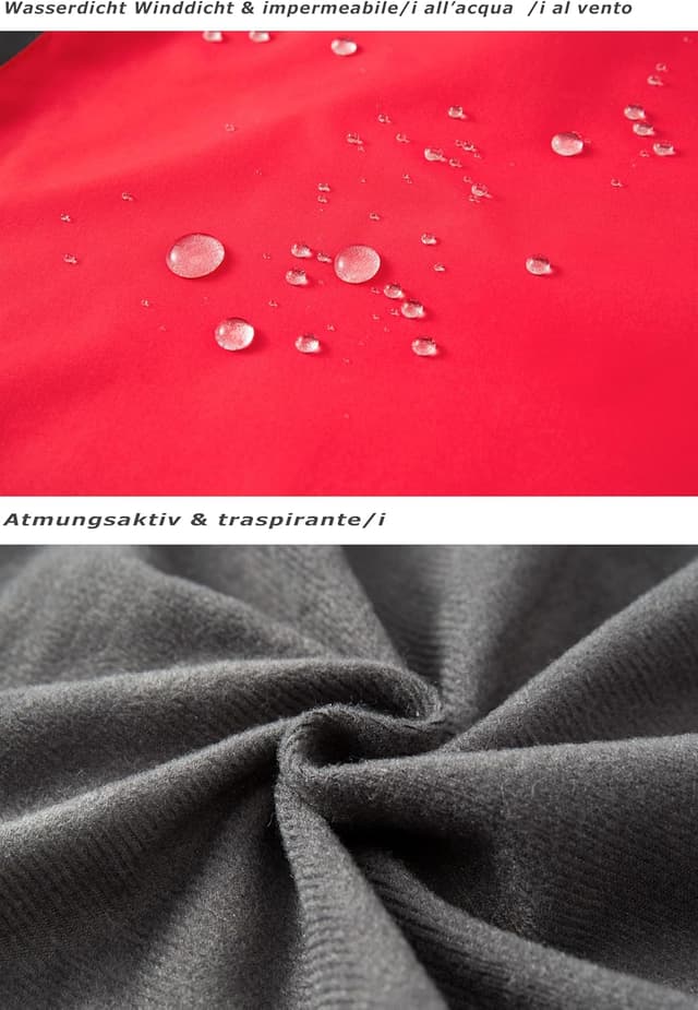 Detalle de DCmount Regenjacke Damen wasserdicht mit Kapuze – leichte Outdoor-Übergangsjacke mit Softshell-Ansatz