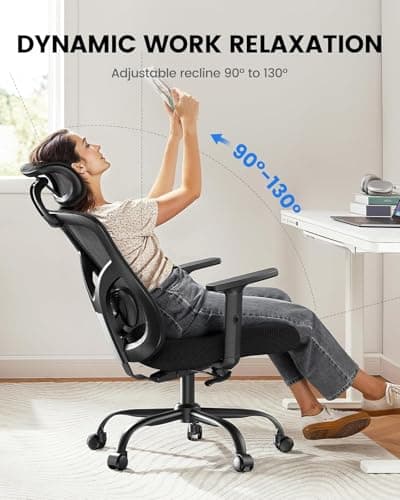 Thumbnail 6 de NOBLEWELL Silla de Oficina Ergonómica con soporte lumbar, reposacabezas 2D y respaldo reclinable hasta 130°