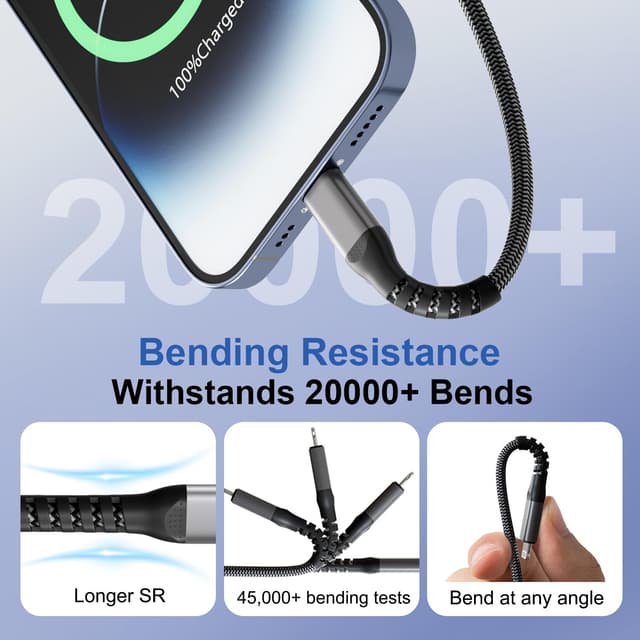 Detalle de Lot de 2 câbles USB‑C vers Lightning 2 m certifiés MFi