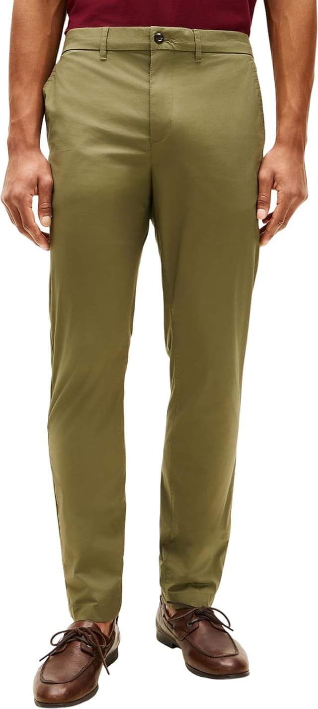 Detalle de Tommy Hilfiger Harlem Half Elast Poplin (MW0MW42341) – Pantaloni chino uomo