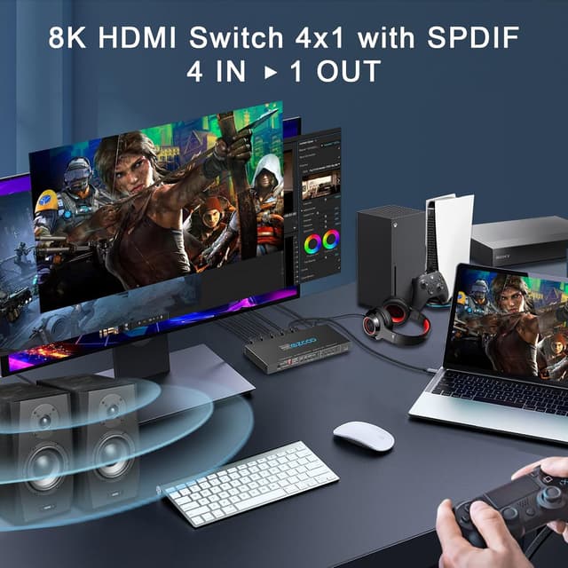 Thumbnail 1 de Commutateur HDMI 2.1 4x1 4K 120Hz