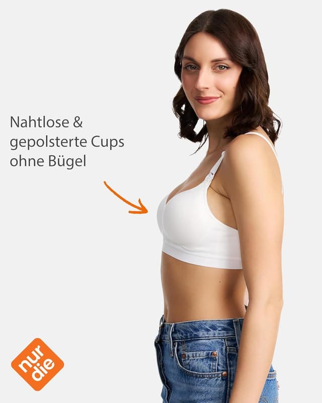 Detalle de NUR DIE Still-BH mit Clipverschluss, gepolstert & nahtlos, bügellos aus Baumwolle