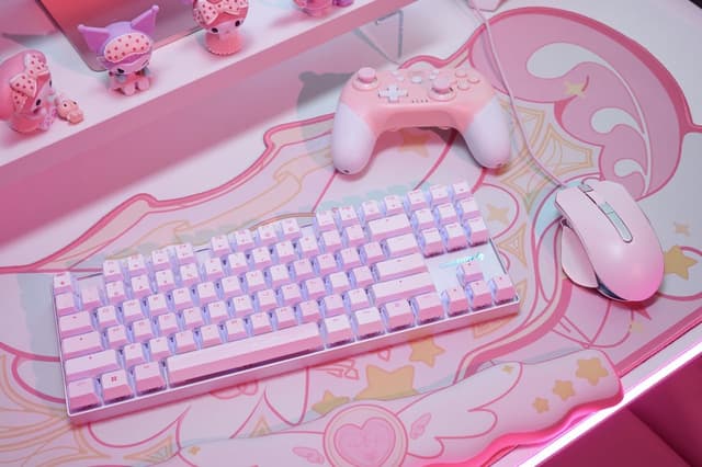 Detalle de Cherry MX 8.2 TKL Wireless Mechanical Gaming Keyboard (Pink, MX2A Brown Switch)