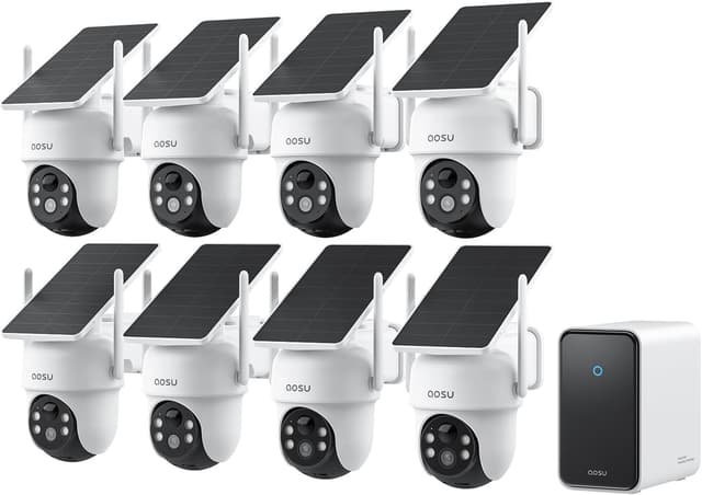 Detalle de aosu 3K Telecamera WiFi esterna senza fili: kit da 8 con aosuCortex e PTZ 360°