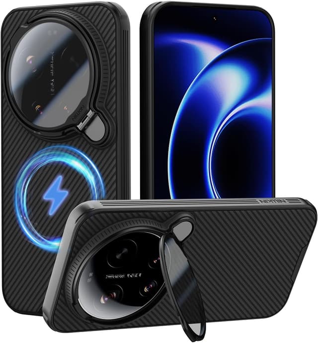 Detalle de Coque magnétique Nillkin pour Xiaomi 17 Ultra (6,9 pouces) avec support photo et compatibilité MagSafe — Noir