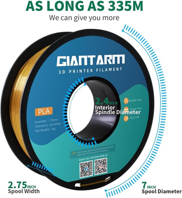 Thumbnail 4 de GIANTARM Silk PLA Filament 1,75 mm 1 kg