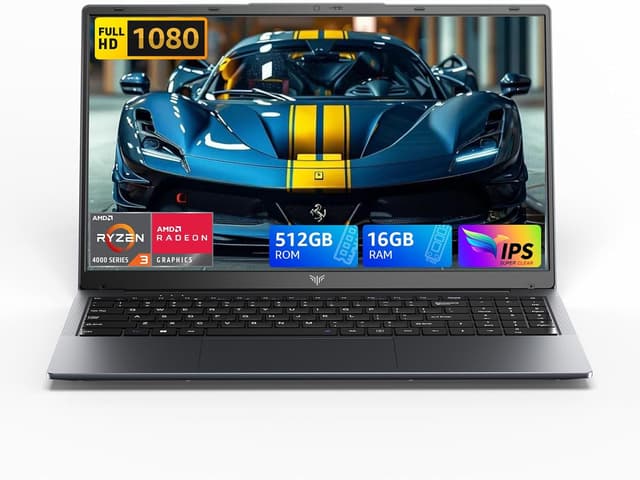 Detalle de Tivique 15,6-Zoll Laptop mit AMD Ryzen 4300U, 16 GB DDR4 und 512 GB SSD