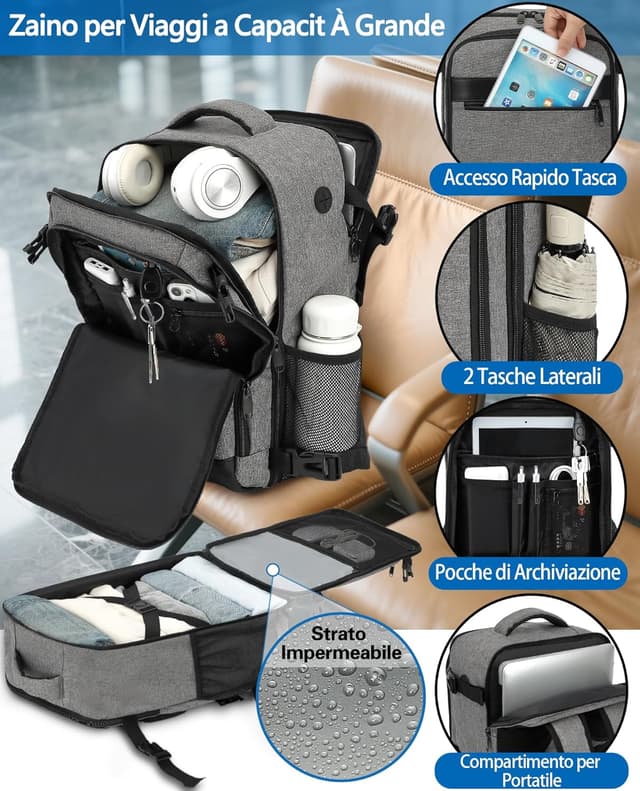 Detalle 2 de KLOSTAIN Zaino da Viaggio 30L 45x36x20