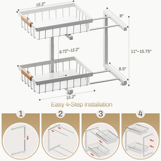 Detalle 2 de ADBIU Under Sink Organizer 15.75 in