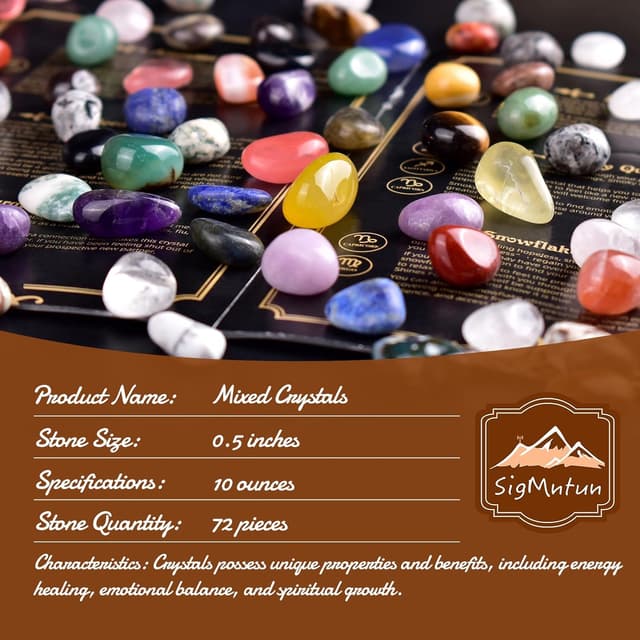 Thumbnail 1 de SigMntun Polished Multicolor Healing Crystal Set 72