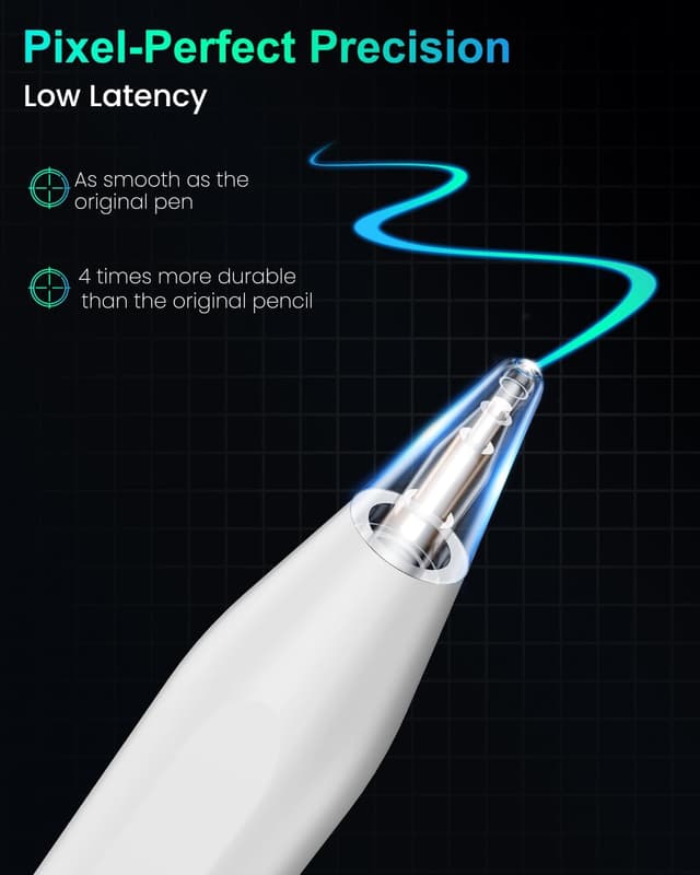 Detalle de Pencil for iPad 2018–2025 stylus with 15-minute fast charging, palm rejection & tilt sensitivity