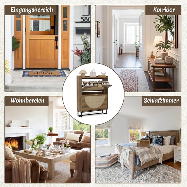 Detalle 2 de BonVache Schuhschrank schmal 2 Klappen