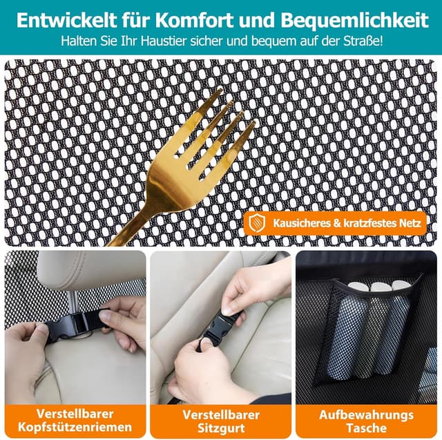 Thumbnail 5 de CJYMMFAN Hundegitter für Auto Rücksitz und Kofferraum