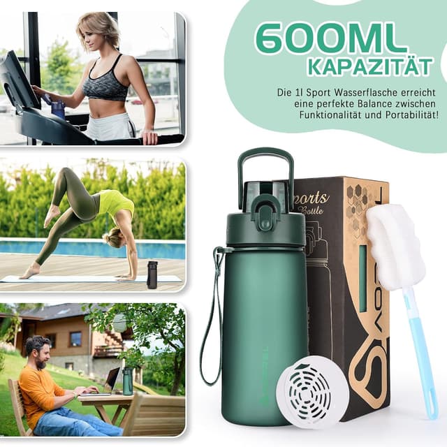 Thumbnail 6 de AOPREL Trinkflasche 600 ml aus BPA-freiem Tritan – auslaufsicher für Sport, Schule & Büro