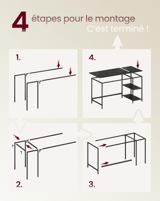 Thumbnail 6 de Bureau VASAGLE LWD055B02, 140 x 60 cm