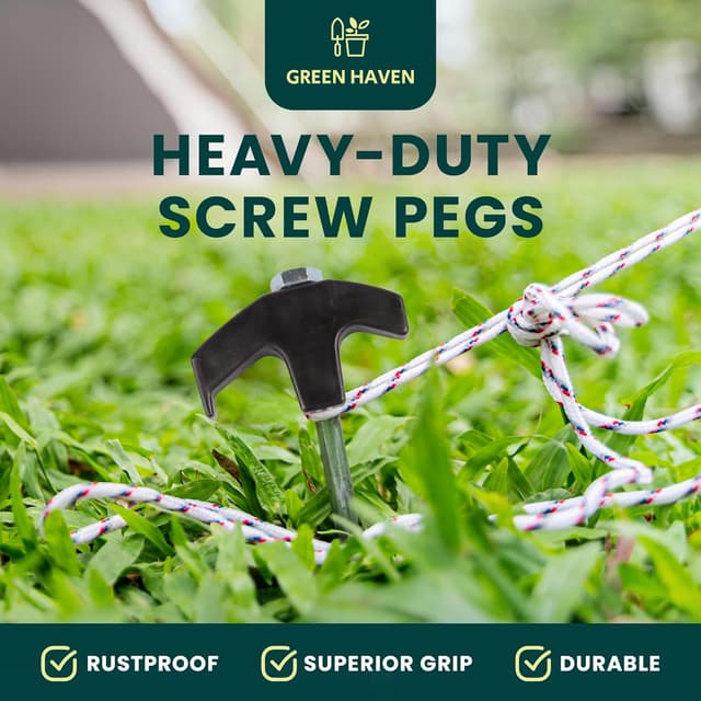 Thumbnail 1 de Green Haven Screw Tent Pegs 20 Pack