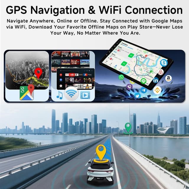 Detalle de ACAVICA Android 15 1-Din Car Stereo for Fiat Ducato / Peugeot Boxer / Citroen Jumper (2007–2023) — Wireless CarPlay, Android Auto, 9" IPS GPS & DSP