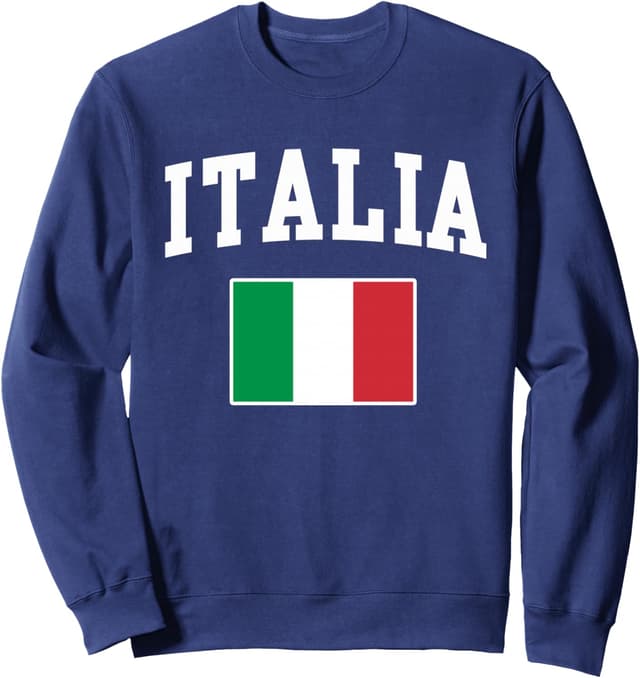 Detalle de Felpa con bandiera Italia “Italiano” – regalo per uomo, donna e bambini