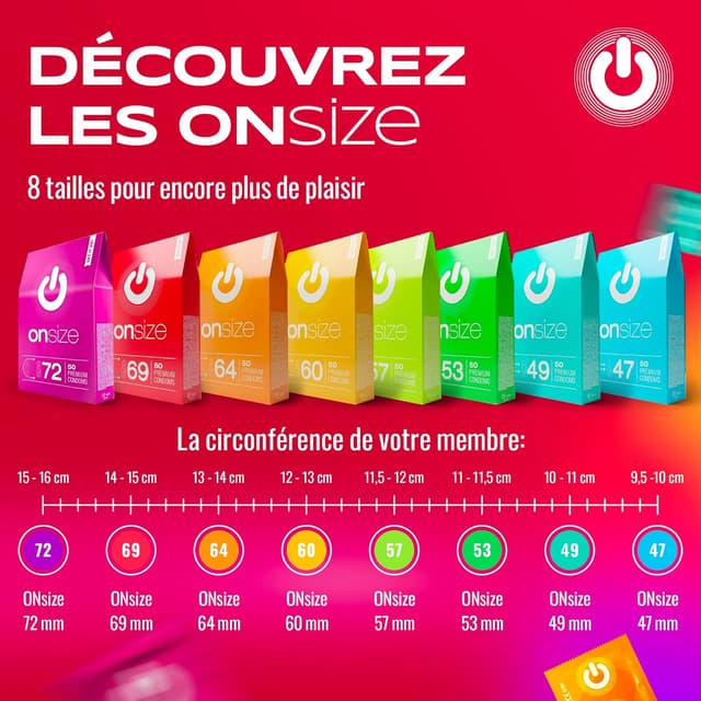 Thumbnail 6 de ON) Préservatifs Super Fins 54 mm – pack de 100, ultra fins (0,055 mm) avec gel lubrifiant silicone