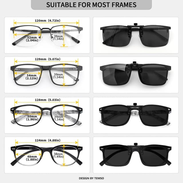 Detalle de TEMSO clip on sunglasses UV400 8g