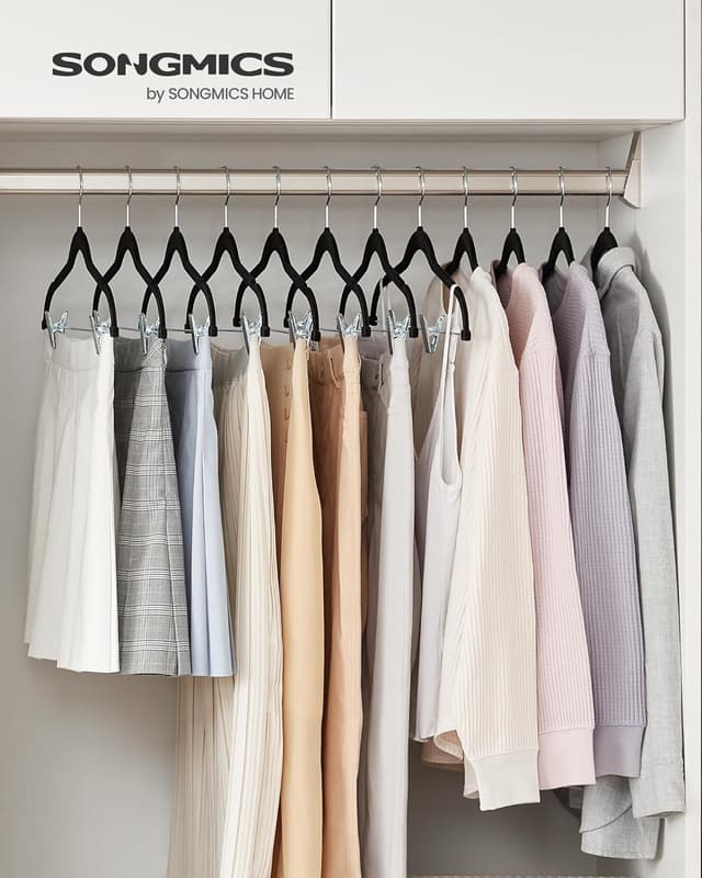 Thumbnail 1 de SONGMICS 30-Pack Velvet Pants Hangers for Slacks