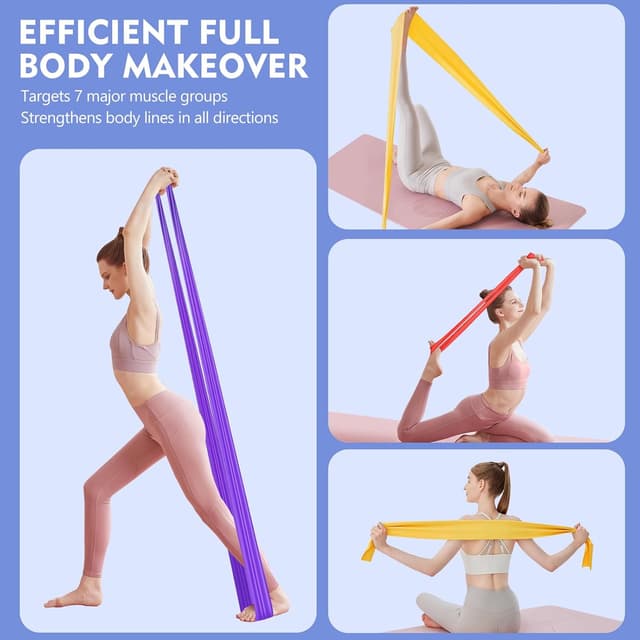 Detalle de Fokky Elastici Fitness Set di 4 (1,8 m) con 4 livelli di resistenza