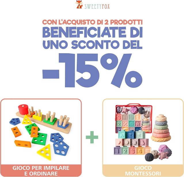 Thumbnail 6 de Sweety Fox Giochi Montessori 20 pezzi 1-4 anni