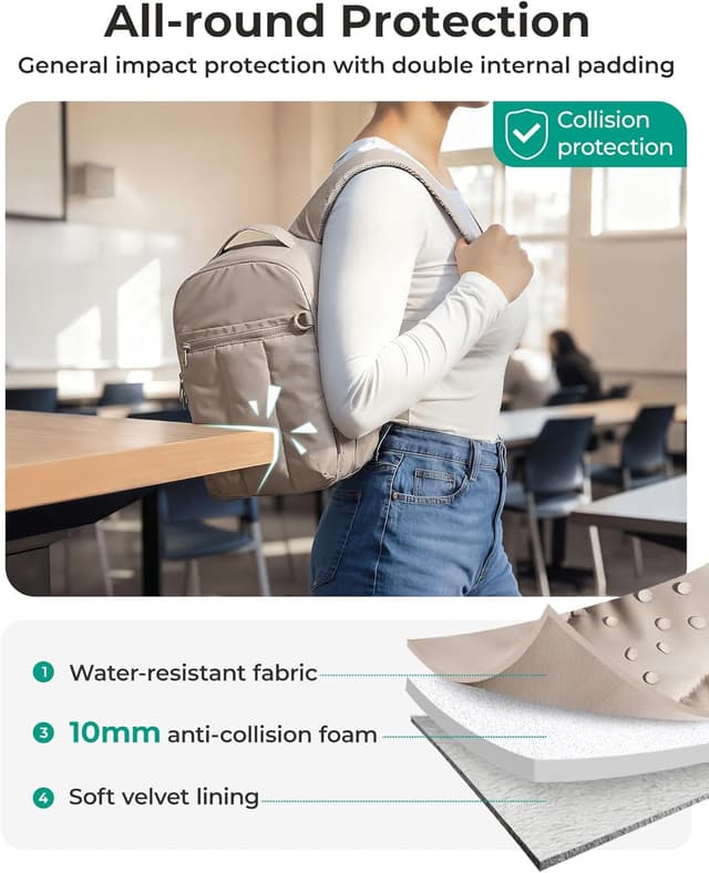 Detalle de bagsmart Kamerarucksack wasserdicht mit 13,6-Zoll-Laptopfach – Fotorucksack für Sony, Nikon, Canon & Outdoor