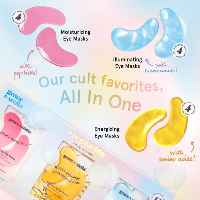 Detalle 2 de grace & stella Faltenpads & Augenpads gegen Augenringe, Tränensäcke – 12 Paare