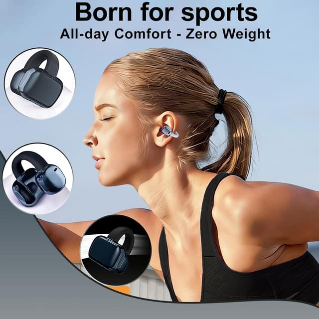Detalle 2 de zaanieo Open Ear Wireless Earbuds with ENC mic and clip-on open-ear design