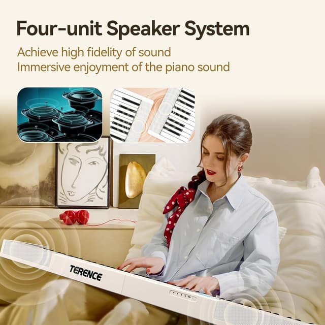 Detalle de 88 Tasten E-Piano mit Bluetooth, 1800 mAh