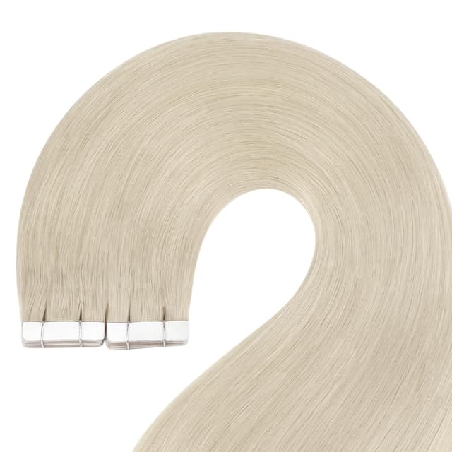 Thumbnail 6 de YoungSee Tape Extensions aus Echthaar, Platinblond (Tape-in) – 30 cm, 30 g, 60A