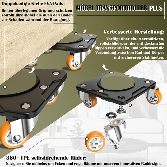 Detalle 2 de ONEON Möbel transportroller Plus