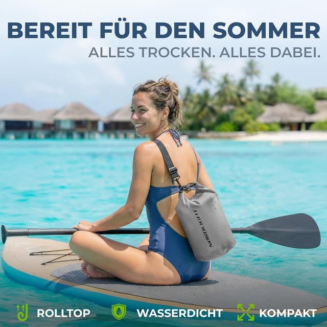Detalle de Nordlight Dry Bag wasserdichte Tasche mit Roll-Top und Schultergurt – 2/5/10/15/20/30 Liter