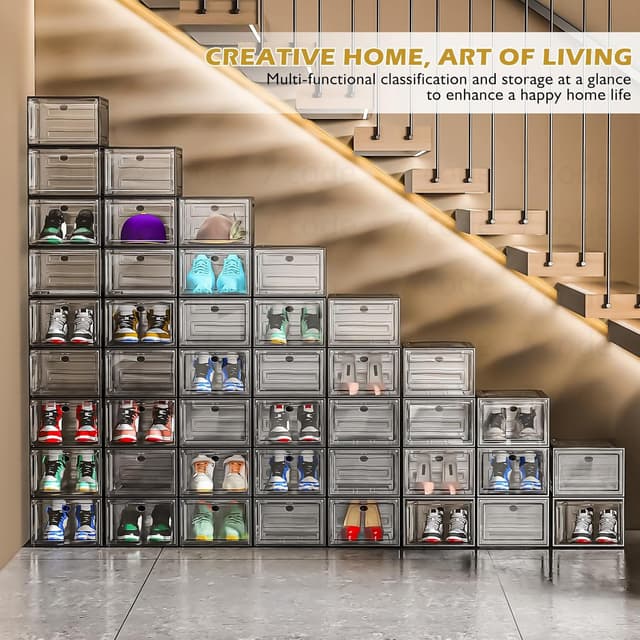 Detalle 2 de 7 code Thicken & Sturdy Clear Shoe Storage Organizer 6-pack