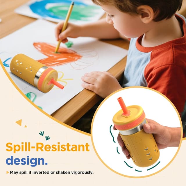 Detalle de Tronco 4-Pack 15oz 2-in-1 Stainless Steel Kids Tumblers with Silicone Sleeves