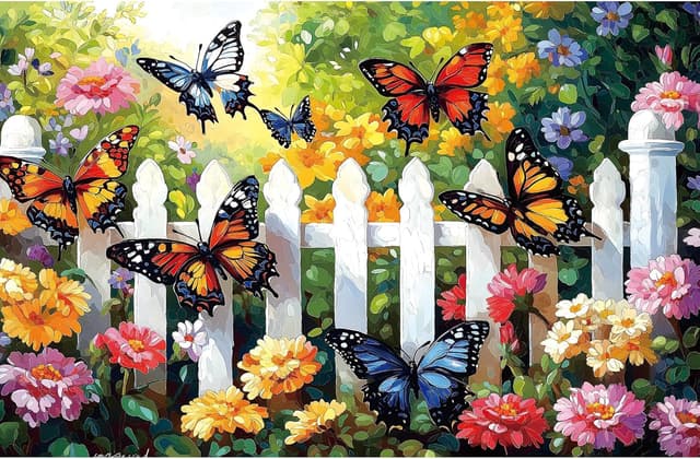 Detalle de MINIWAN 500-Piece Butterfly Garden Jigsaw Puzzle (23x15 in) with Irregular Pieces
